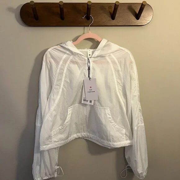 Lululemon NWT Scuba Cropped Anorak, Oversized Fit in White Size 8 - Picture 2 of 8